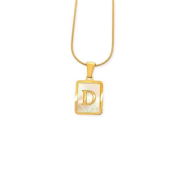 Elegant Water Resistant Initial Pendant Necklace - Heritage - Boutique.com