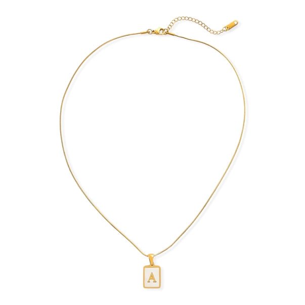 Elegant Water Resistant Initial Pendant Necklace - Heritage - Boutique.com