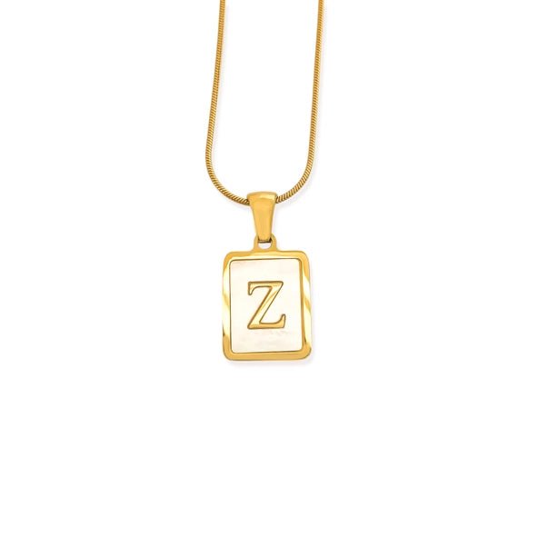 Elegant Water Resistant Initial Pendant Necklace - Heritage - Boutique.com