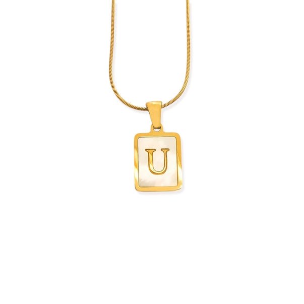 Elegant Water Resistant Initial Pendant Necklace - Heritage - Boutique.com