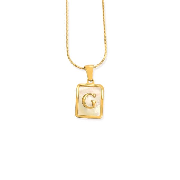 Elegant Water Resistant Initial Pendant Necklace - Heritage - Boutique.com