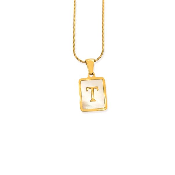 Elegant Water Resistant Initial Pendant Necklace - Heritage - Boutique.com