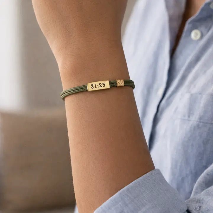 Faith & Strength Bible Verse Cord Bracelet - Heritage - Boutique.com