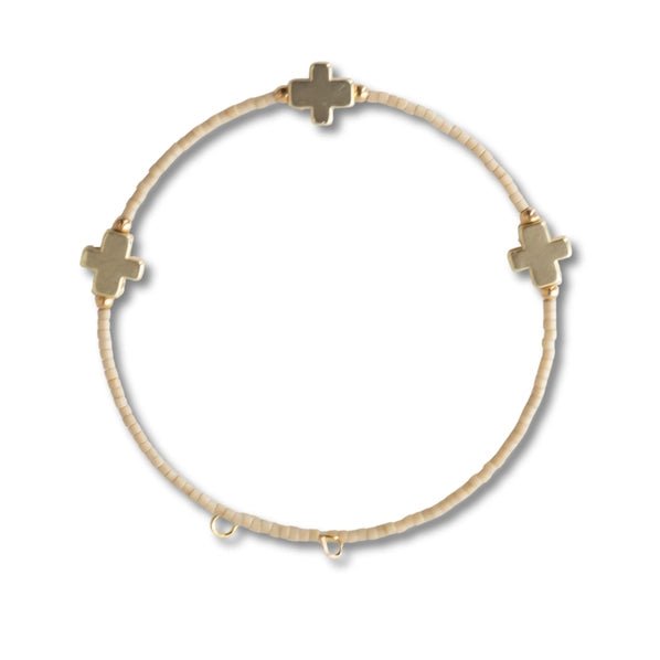 Faithful Cross Stackable Beaded Bracelet - Heritage - Boutique.com
