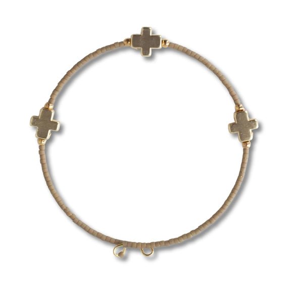 Faithful Cross Stackable Beaded Bracelet - Heritage - Boutique.com