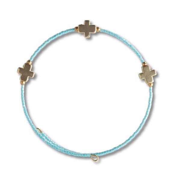 Faithful Cross Stackable Beaded Bracelet - Heritage - Boutique.com