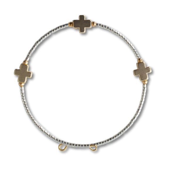 Faithful Cross Stackable Beaded Bracelet - Heritage - Boutique.com