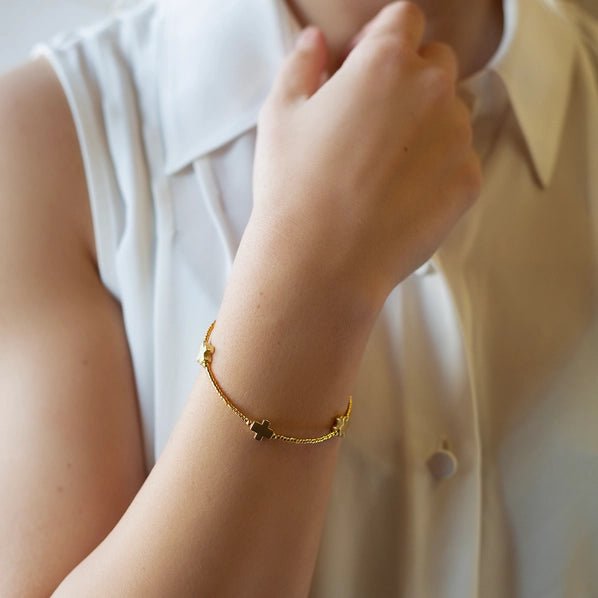 Faithful Cross Stackable Beaded Bracelet - Heritage - Boutique.com