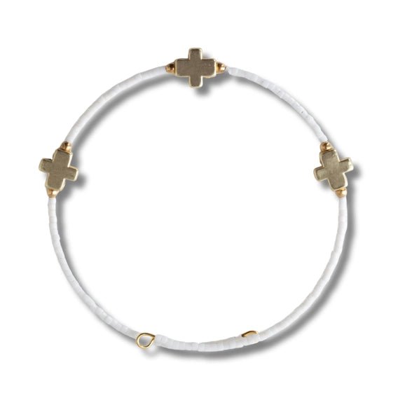 Faithful Cross Stackable Beaded Bracelet - Heritage - Boutique.com