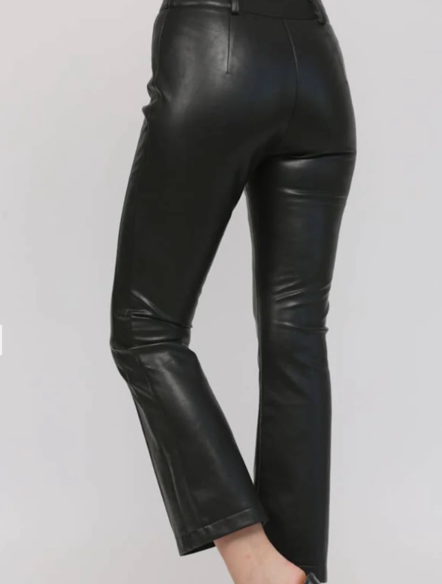 Fate Lux Faux Leather Crop Pants Black