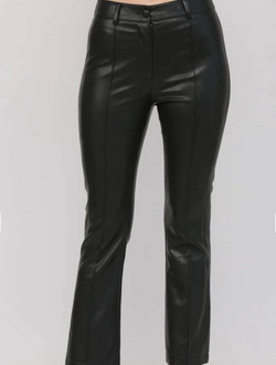 Fate Lux Faux Leather Crop Pants Black