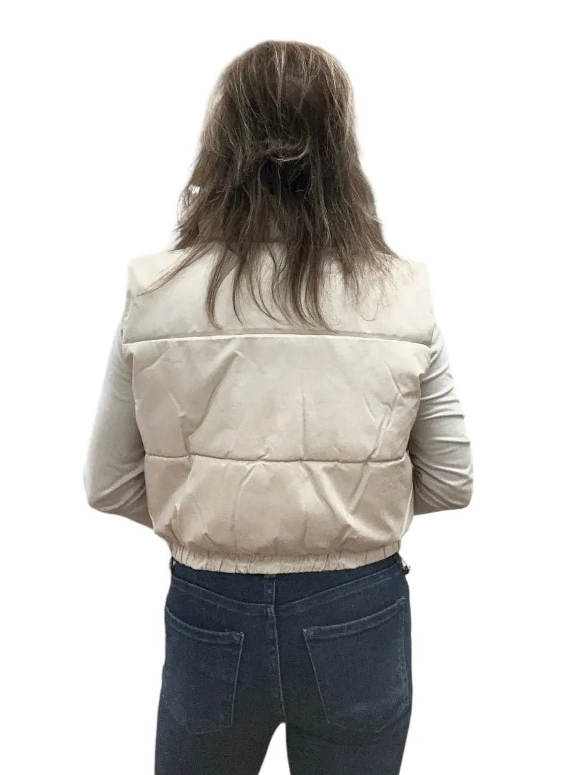 Faux Leather Puffer Vest - Heritage - Boutique.com