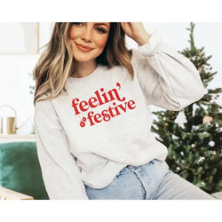 Feelin Festive Pink Sweatshirt - Heritage-Boutique.com
