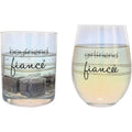 Fiancé/Fiancée Stemless Wine Glass Set - Sentimental Gift - Heritage - Boutique.com