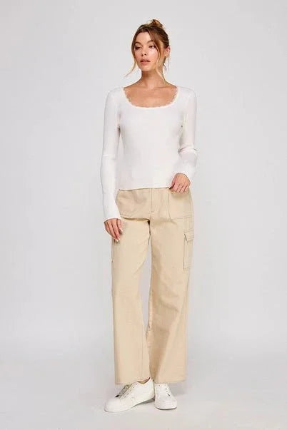 Fine Gauge Rib Square Neck Top - Heritage - Boutique.com