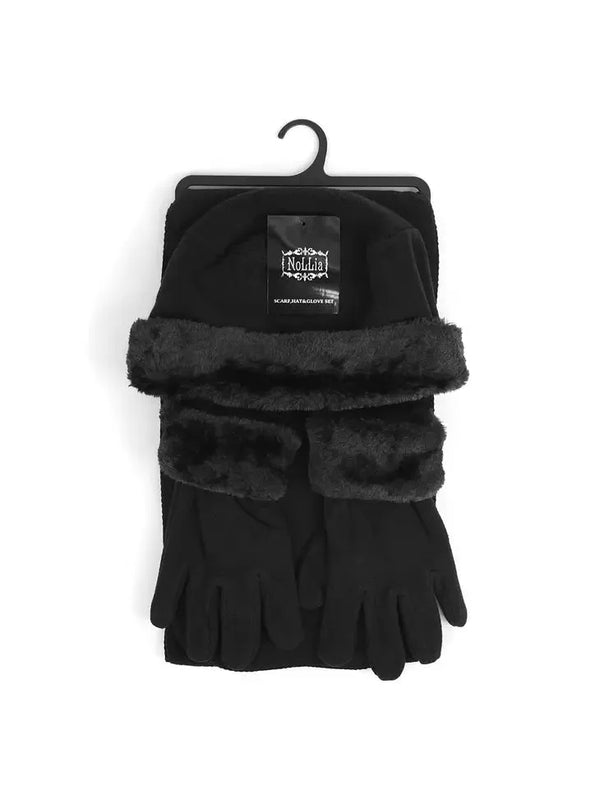 Fleece Hat Gloves Scarf Set - Heritage-Boutique.com