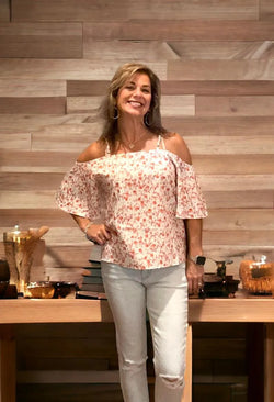 Floral Off the Shoulders Blouse - Heritage-Boutique.com