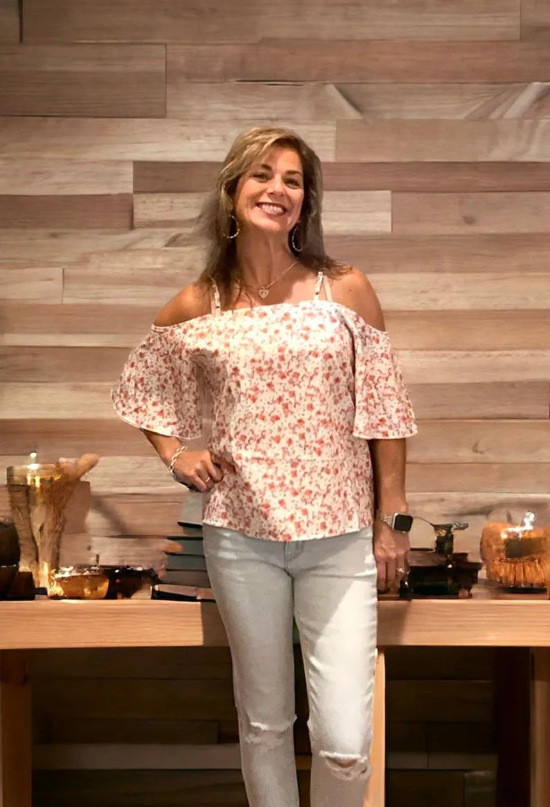 Floral Off the Shoulders Blouse - Heritage-Boutique.com