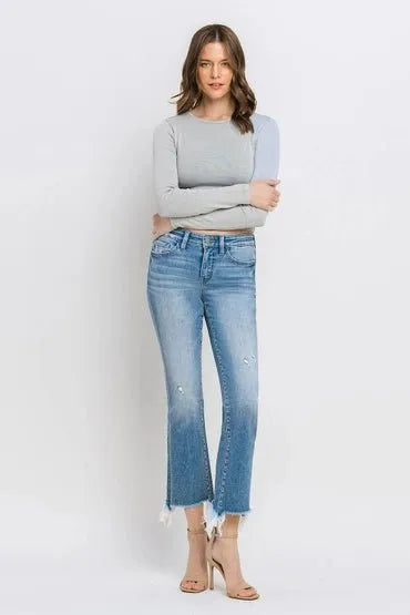 Flying Monkey Sunrise Mid Rise Distressed Hem Bootcut - Heritage-Boutique.com