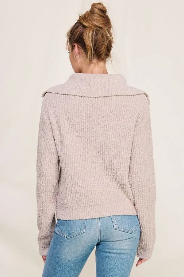Frosted Almond Plush Sweater - Heritage - Boutique.com