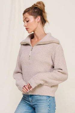 Frosted Almond Plush Sweater - Heritage-Boutique.com