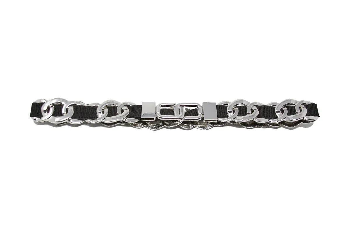 German Fuentes Black/Silver Stretch Belt CINT21 - Heritage - Boutique.com