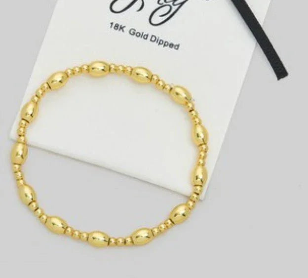 Girly 18k Gold Dipped Oval Stretch Bracelet - Heritage - Boutique.com
