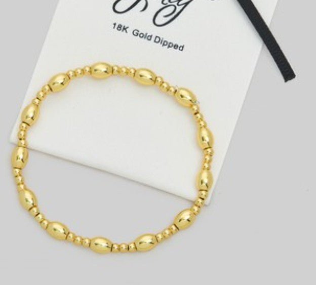 Girly 18k Gold Dipped Oval Stretch Bracelet - Heritage - Boutique.com