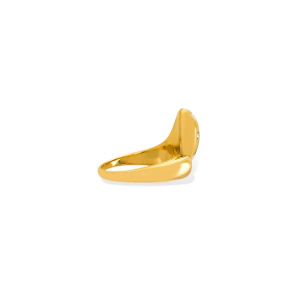 Gold Asymmetrical Ring Water Resistant - Heritage - Boutique.com