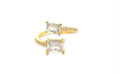 Gold Double Baguette Cut CZ Ring - Heritage - Boutique.com