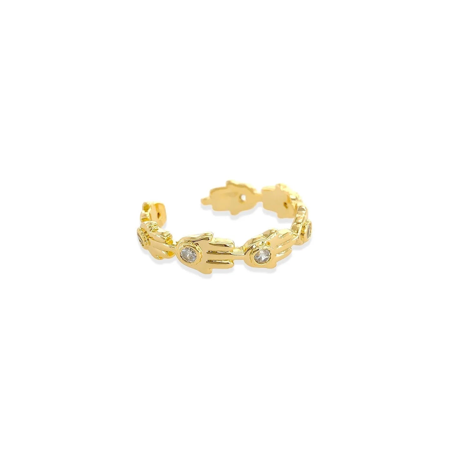 Gold Hamsa Ring One Size Fits Most - Heritage - Boutique.com