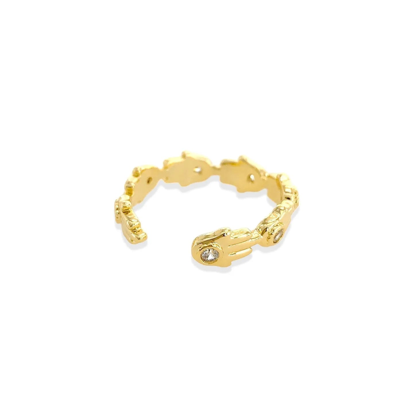 Gold Hamsa Ring One Size Fits Most - Heritage - Boutique.com