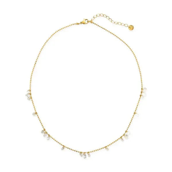 Gold Hanging Gem Necklace Water Resistant - Heritage - Boutique.com