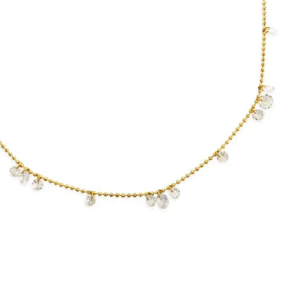 Gold Hanging Gem Necklace Water Resistant - Heritage - Boutique.com