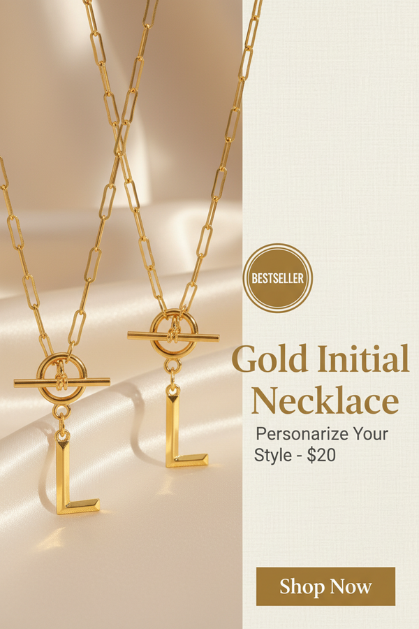 Gold Initial Necklace Bestseller Banner