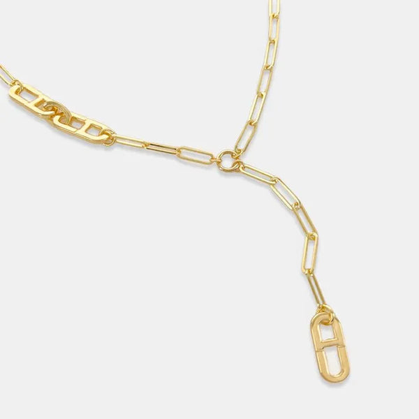 Gold Lariat Chain Necklace - Heritage-Boutique.com