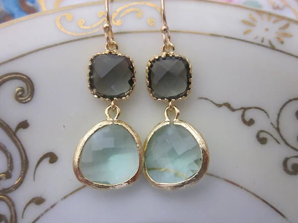 Gold Prasiolite Crystal Earrings - Heritage - Boutique.com