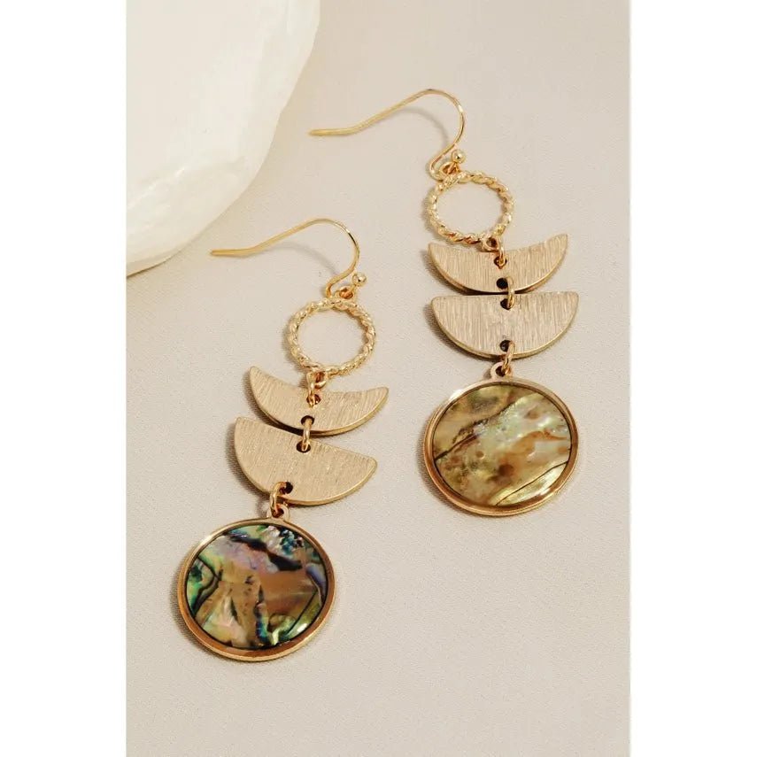 Gold Seashell Dangling Earrings - Heritage - Boutique.com