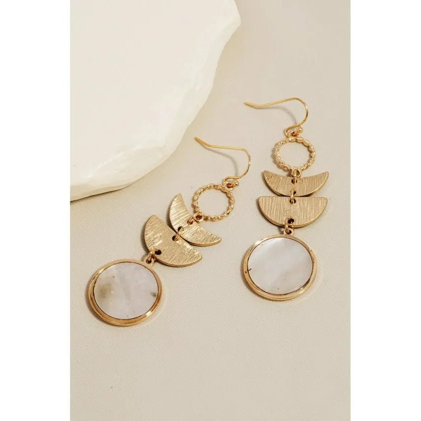 Gold Seashell Dangling Earrings - Heritage - Boutique.com