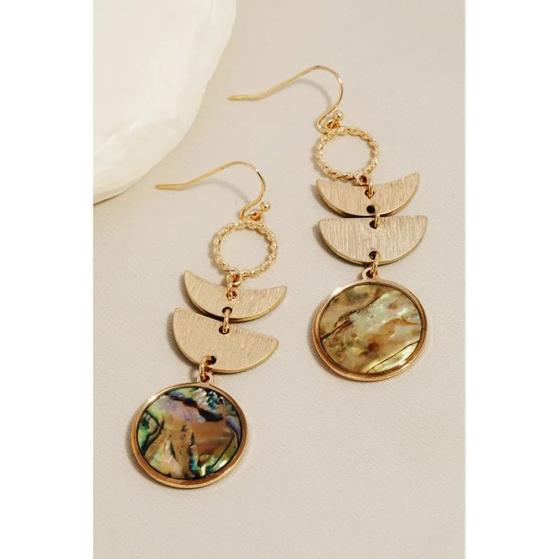 Gold Seashell Dangling Earrings - Heritage-Boutique.com