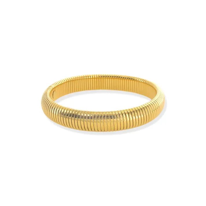 Gold Semi - Stretch Water Resistant Bangle Bracelet - Heritage - Boutique.com