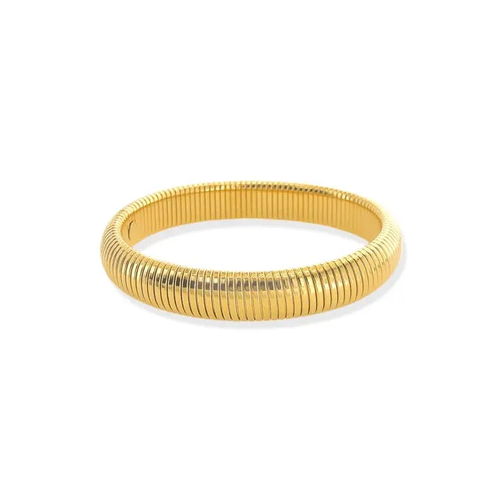 Gold Semi-Stretch Water Resistant Bangle Bracelet - Heritage-Boutique.com