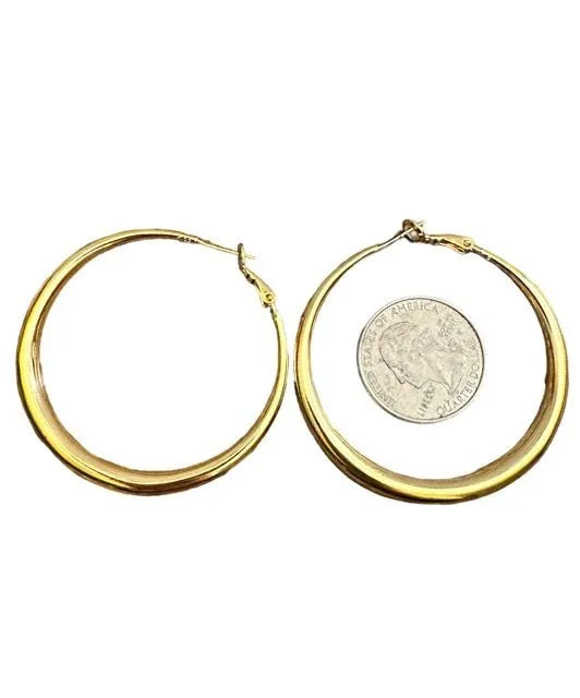 Gold Tapered Hoop Earrings - Heritage-Boutique.com