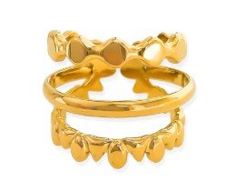 Gold Triple Layer Statement Ring - Heritage - Boutique.com