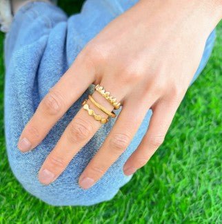 Gold Triple Layer Statement Ring - Heritage - Boutique.com