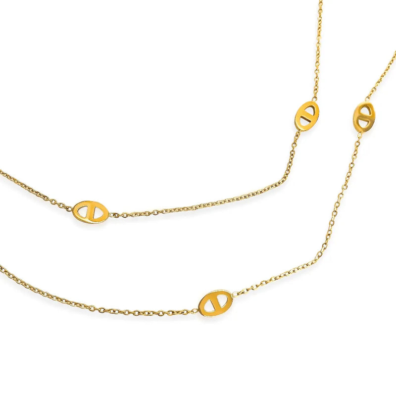 Gold Water Resistant Mariner Chain Necklace - Heritage-Boutique.com