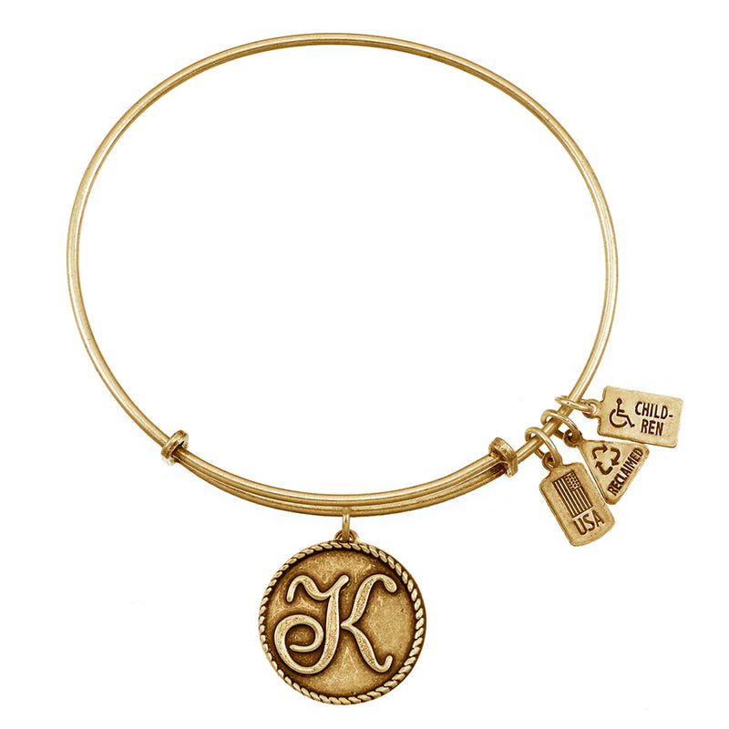 Wind and Fire Gold "Love Letters" Initial Bracelet