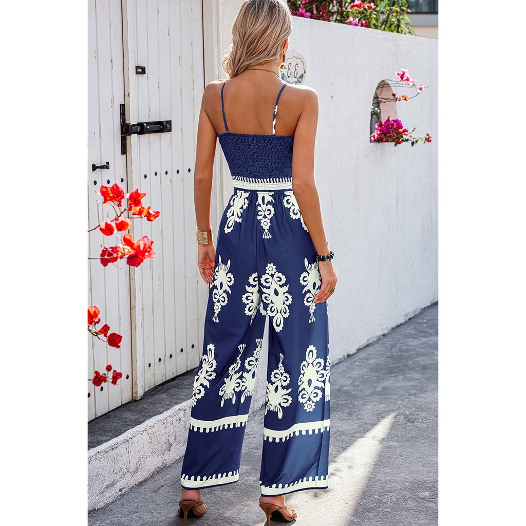 Greek Print Jumpsuit - Heritage - Boutique.com