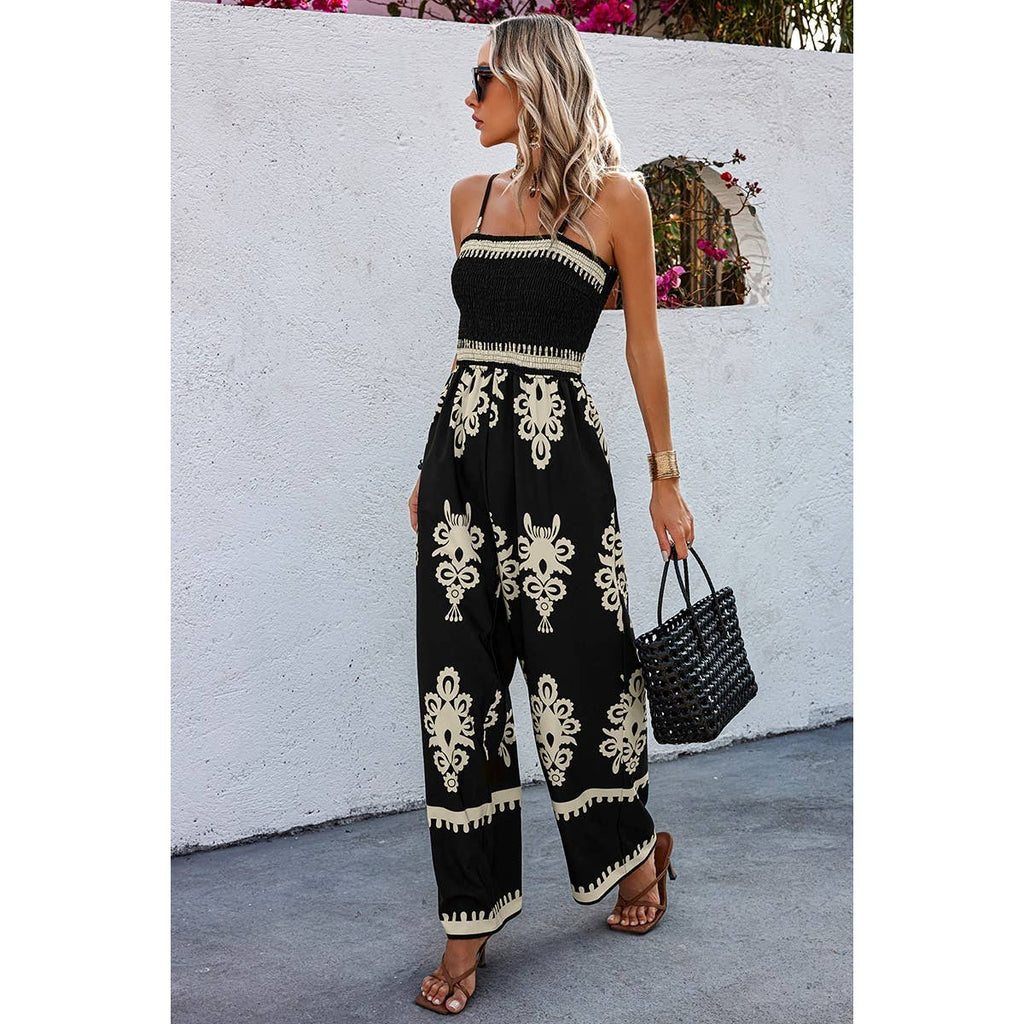 Greek Print Jumpsuit - Heritage - Boutique.com