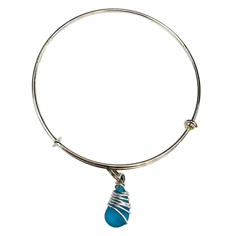 Handmade Beach Glass Bangle Bracelet - Heritage-Boutique.com